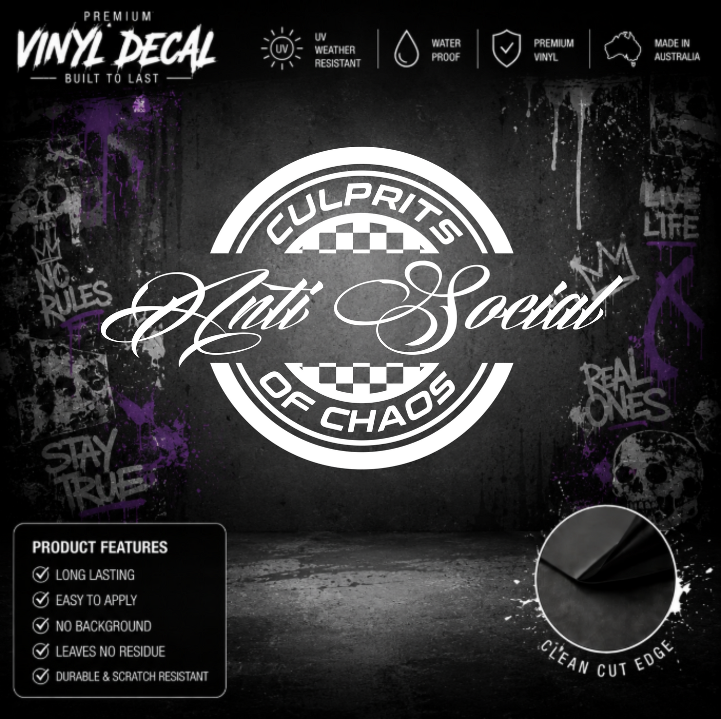 Anti Social Culprits Of Chaos Sticker Decal