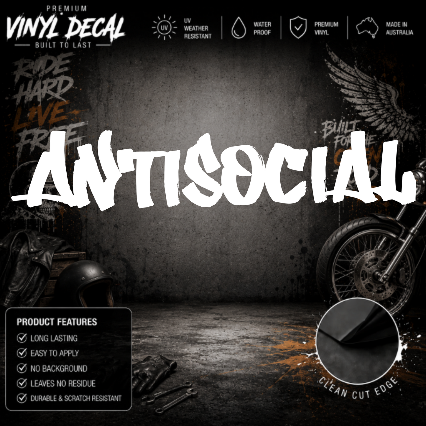 Antisocial Graffiti Window Banner Sticker Decal
