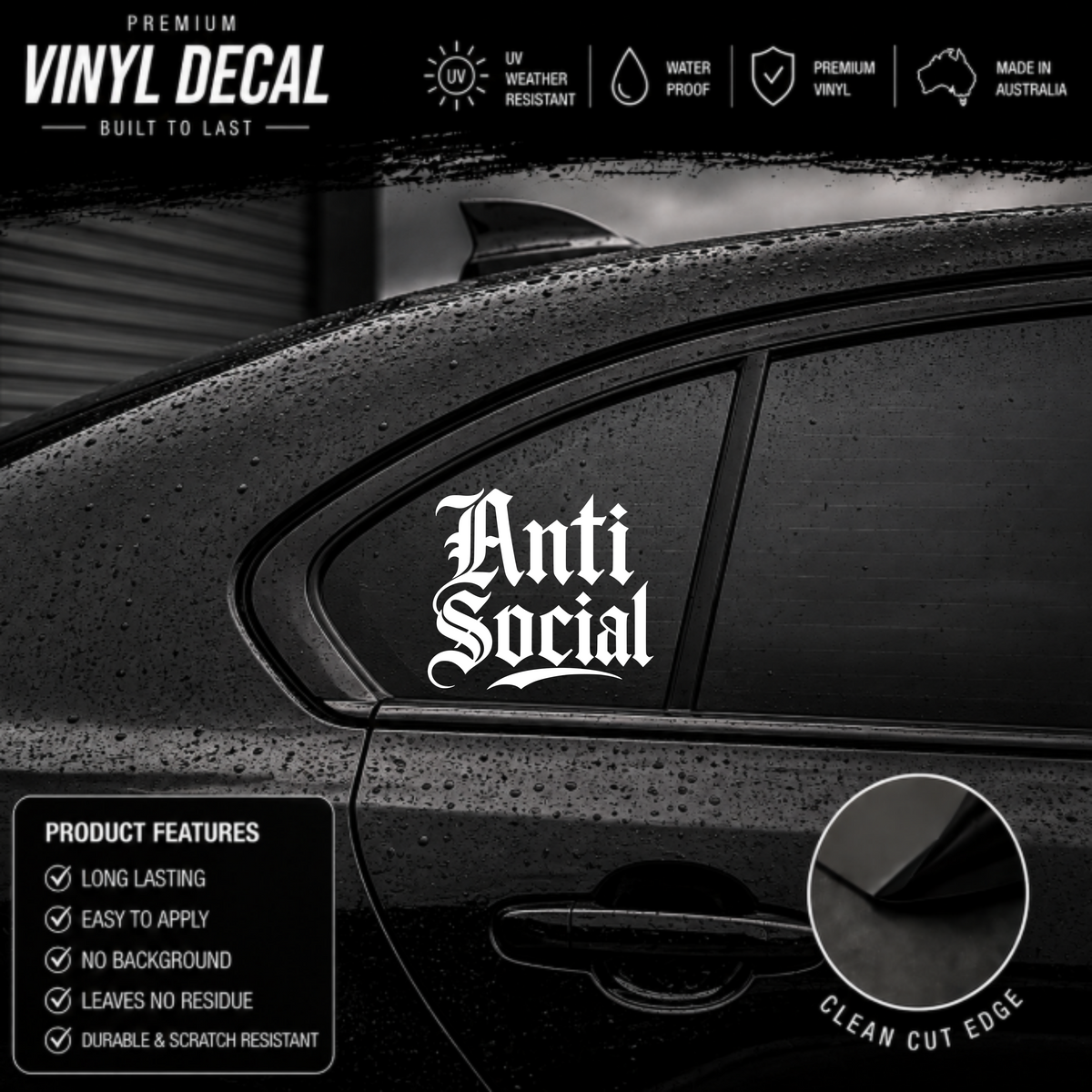 Anti Social Tattoo Sticker Decal