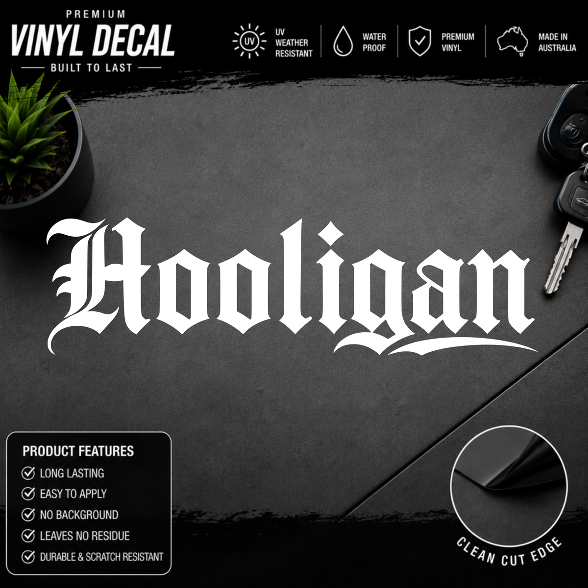 Hooligan Tattoo Window Banner Sticker Decal