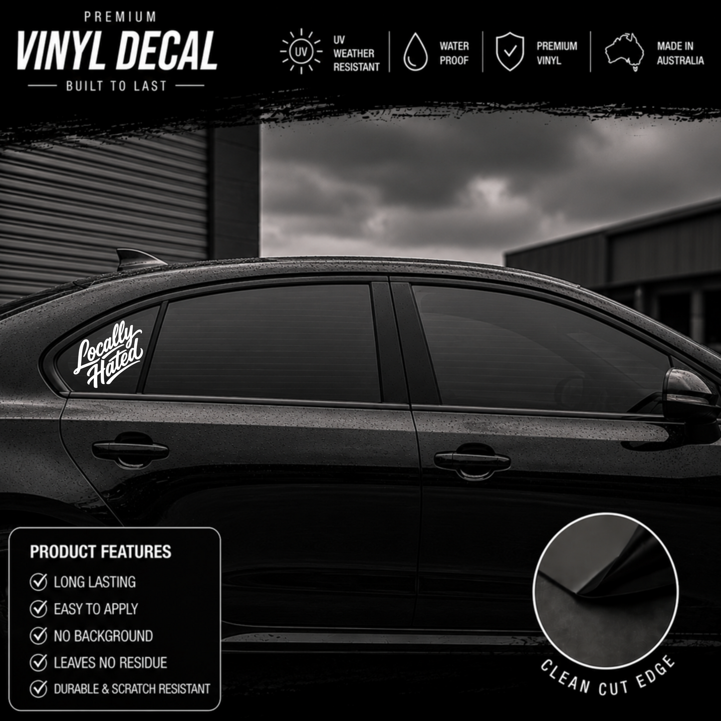 Locally Hated® Script Sticker Decal