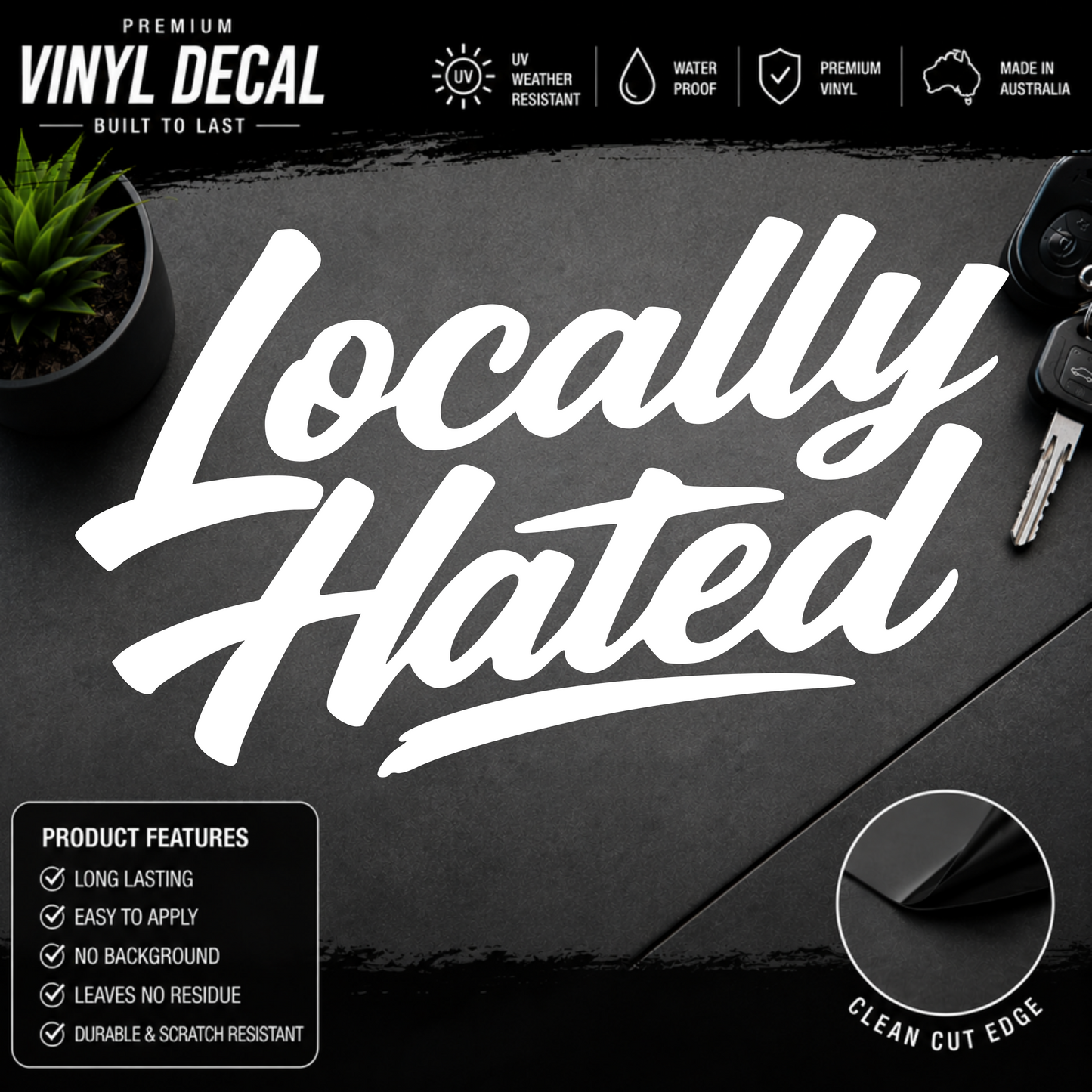Locally Hated® Script Sticker Decal