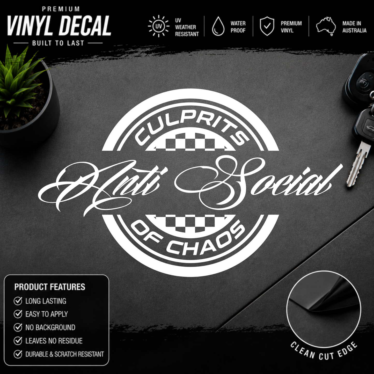Anti Social Culprits Of Chaos Sticker Decal