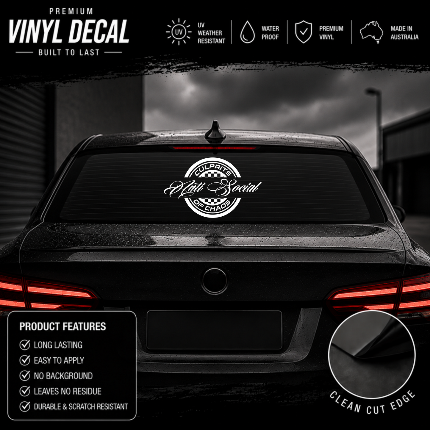 Anti Social Culprits Of Chaos Sticker Decal