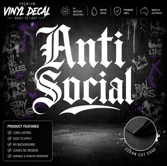 Anti Social Tattoo Sticker Decal
