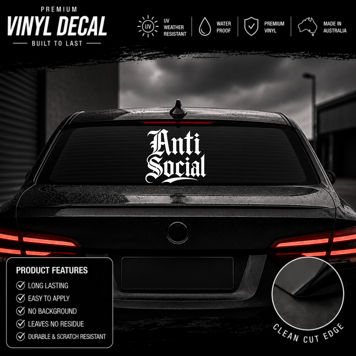 Anti Social Tattoo Sticker Decal