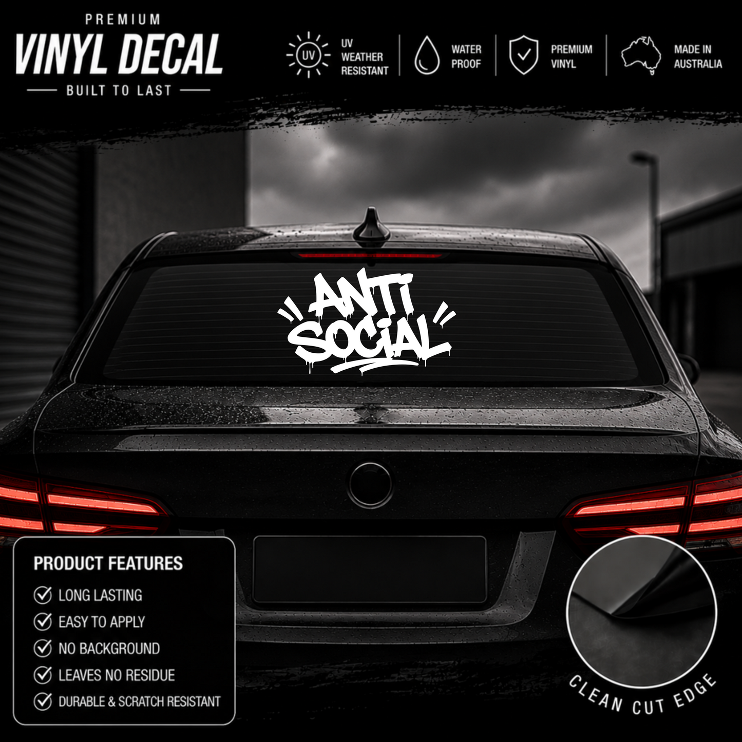 Anti Social Graffiti Drip Sticker Decal