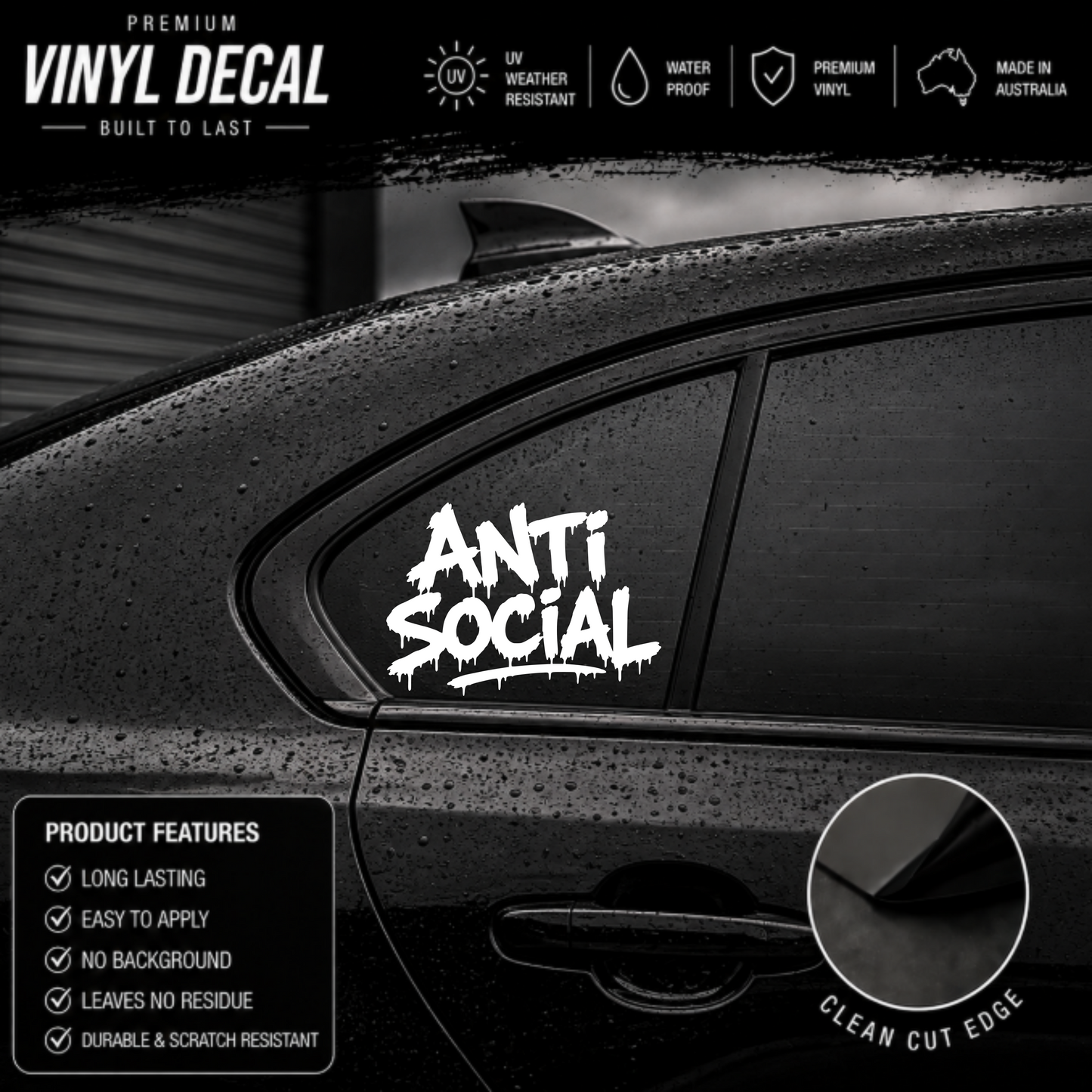 Anti Social Graffiti Drip Sticker Decal