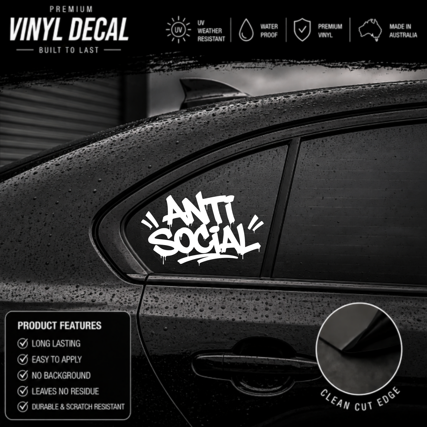 Anti Social Graffiti Drip Sticker Decal