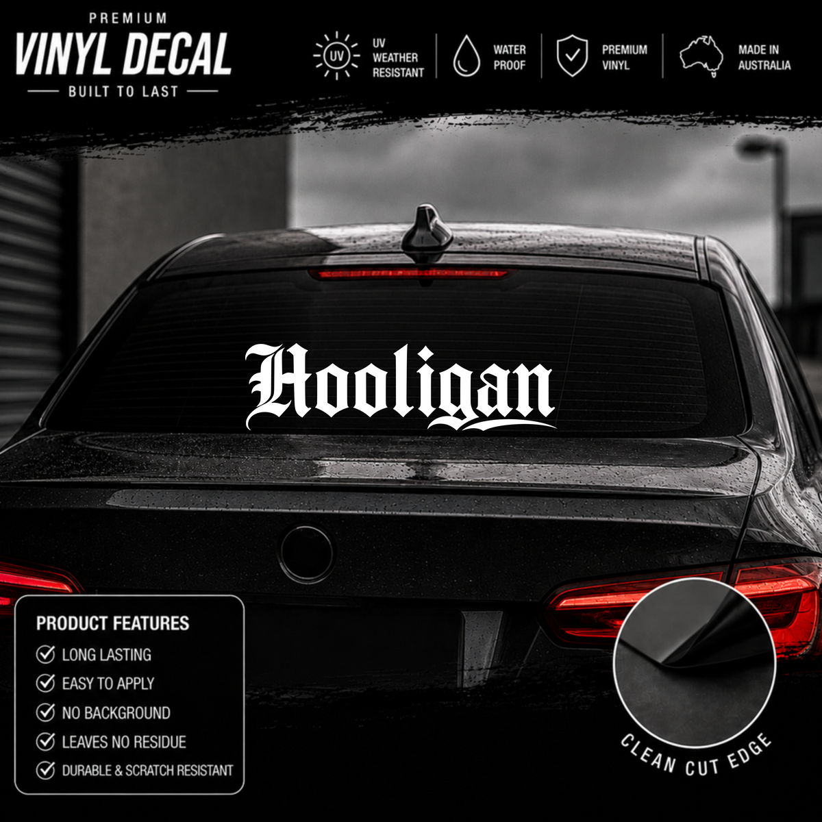 Hooligan Tattoo Window Banner Sticker Decal