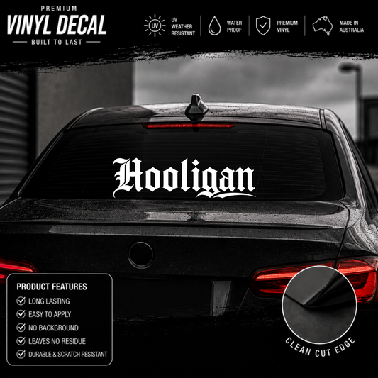 Hooligan Tattoo Window Banner Sticker Decal