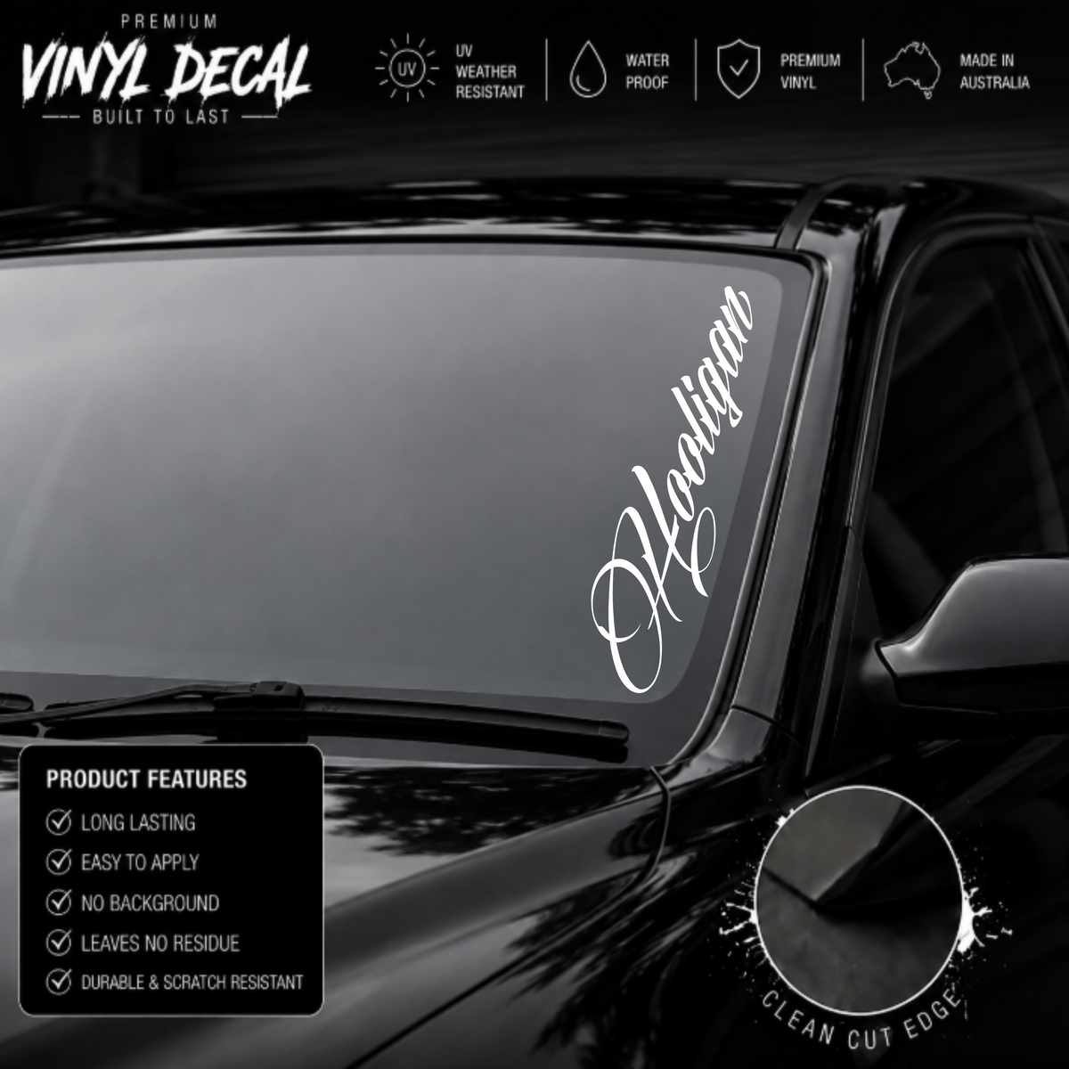 Hooligan Script Window Banner Sticker Decal
