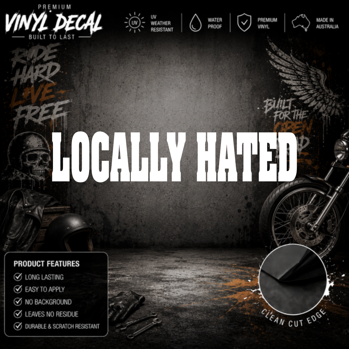Locally Hated® Bold Windscreen Banner Decal