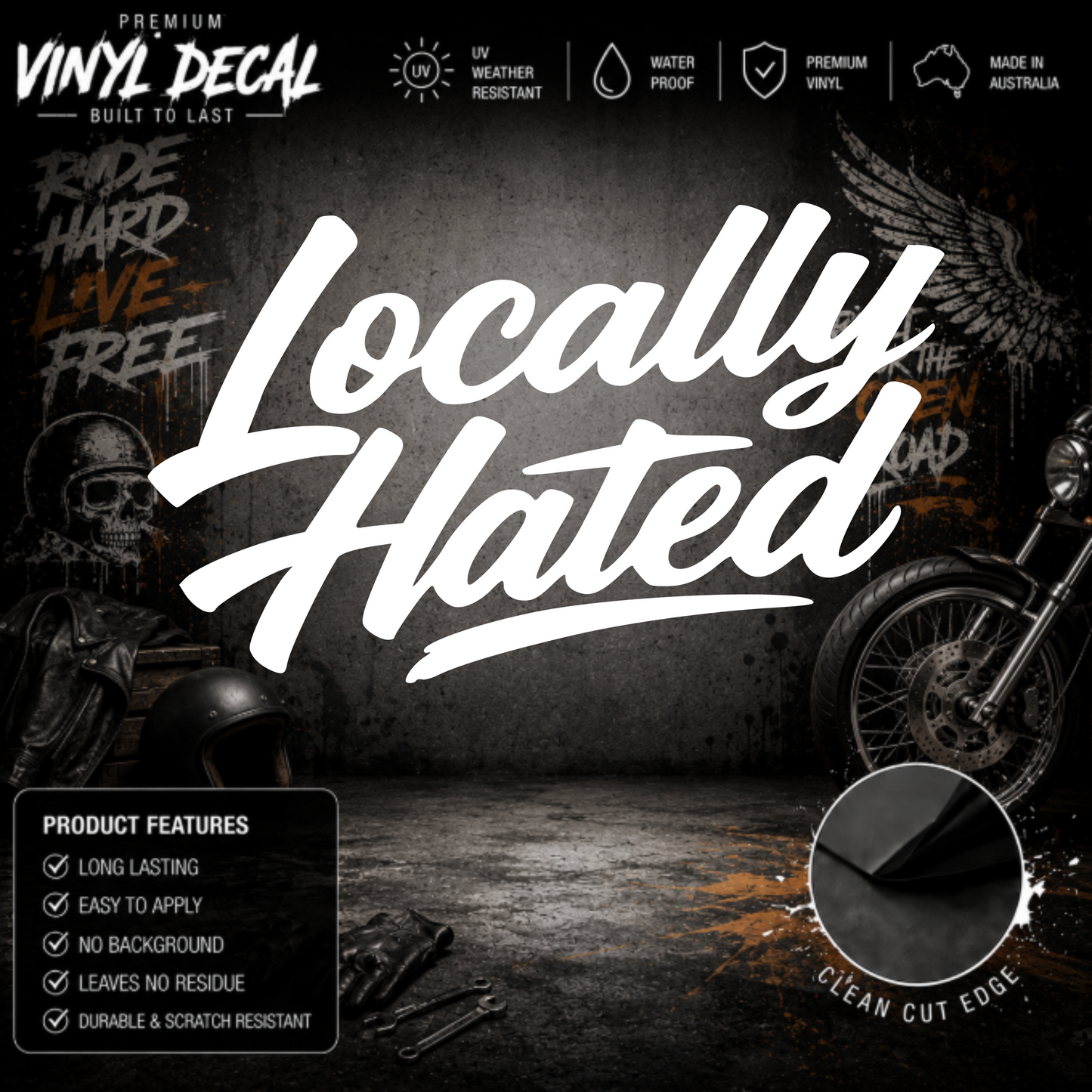 Locally Hated® Script Sticker Decal