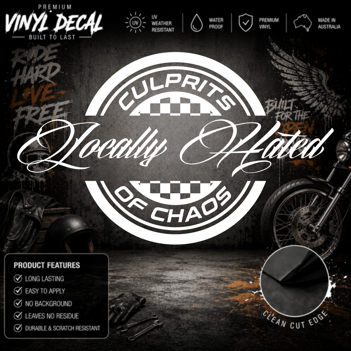 Locally Hated® Culprits Of Chaos Sticker Decal
