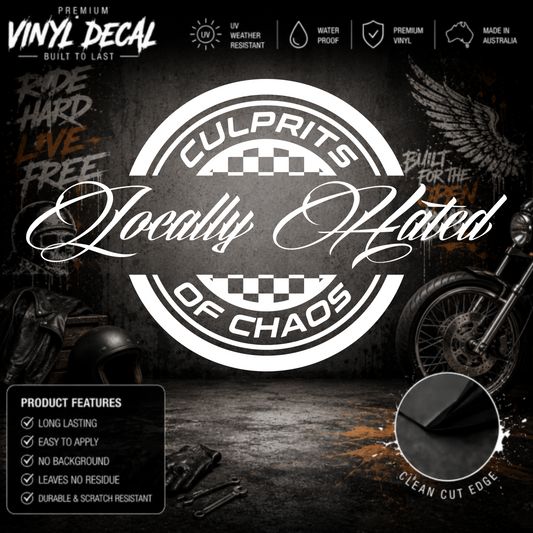 Locally Hated® Culprits Of Chaos Sticker Decal