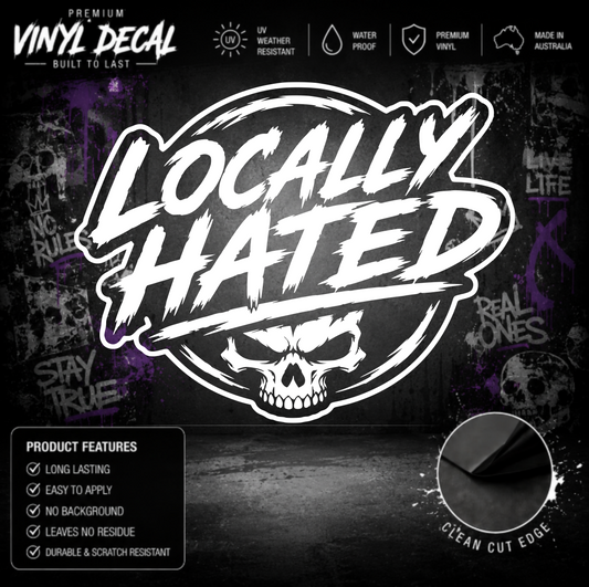 Locally Hated® Skull Sticker Decal