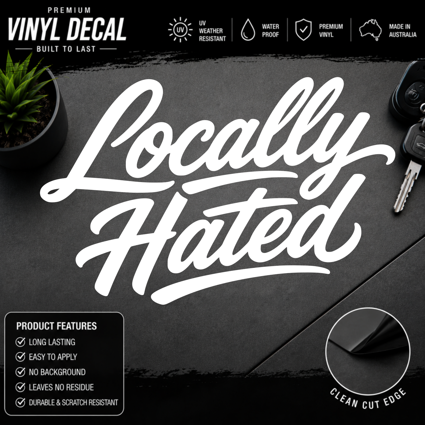 Locally Hated® Script Sticker Decal