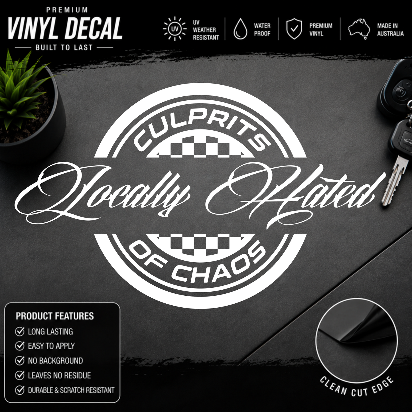Locally Hated® Culprits Of Chaos Sticker Decal
