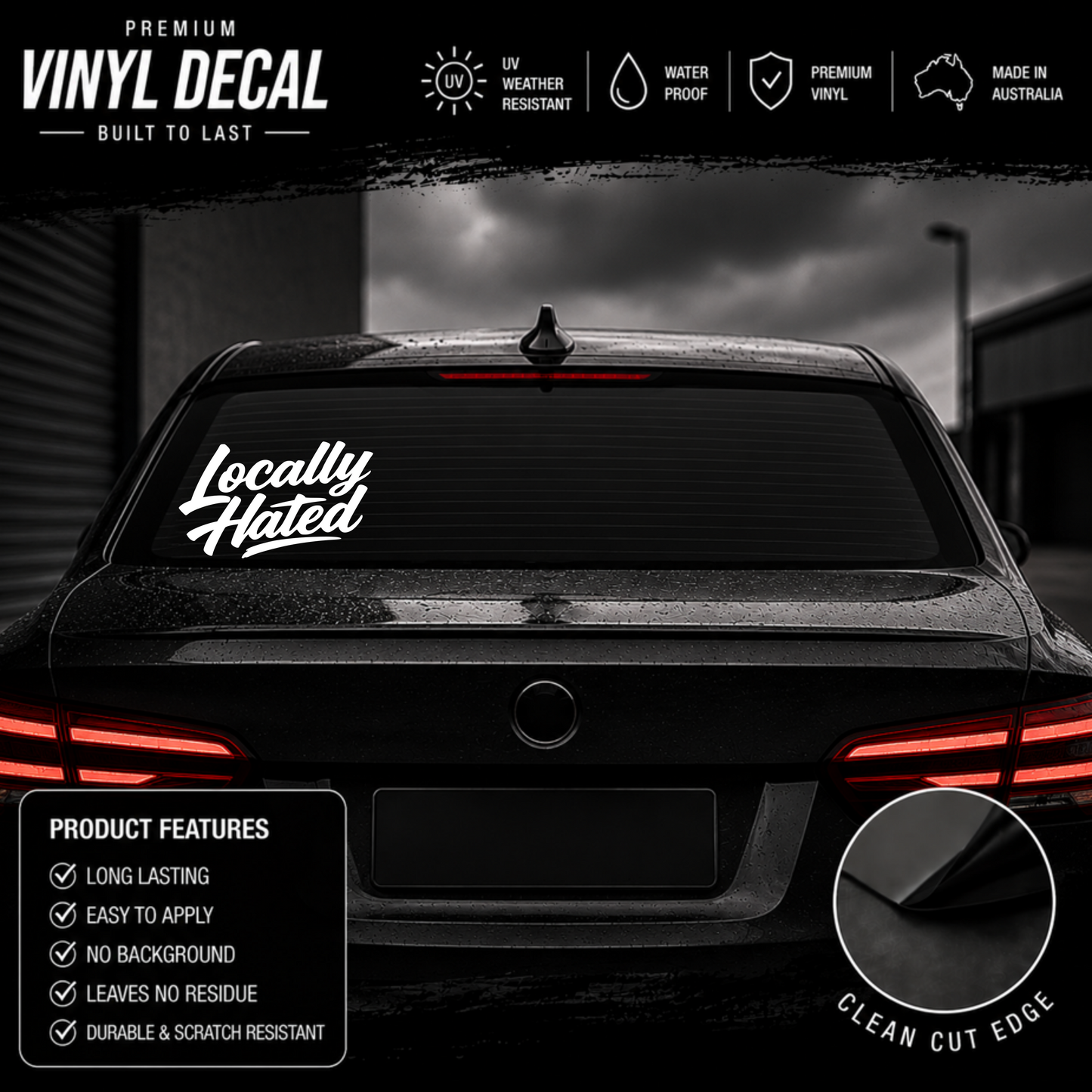 Locally Hated® Script Sticker Decal