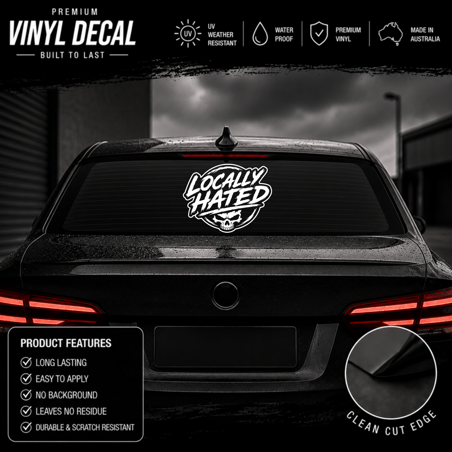 Locally Hated® Skull Sticker Decal