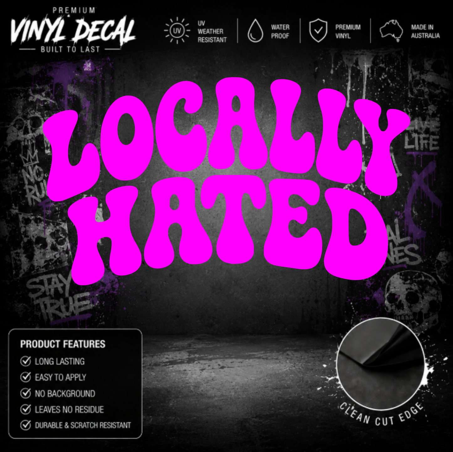 Locally Hated® Sticker Decal Groovy