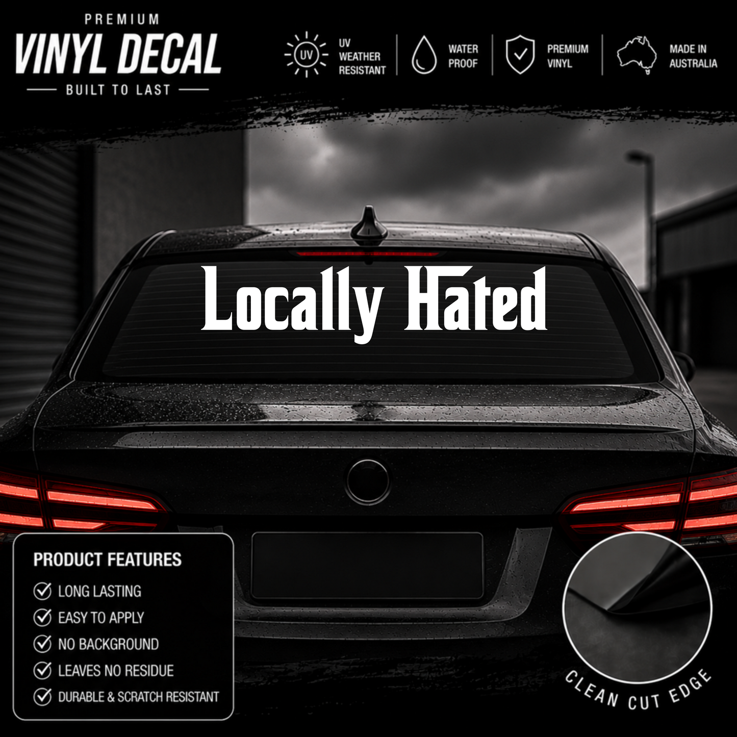 Locally Hated® Mafia Windscreen Banner Decal Sticker