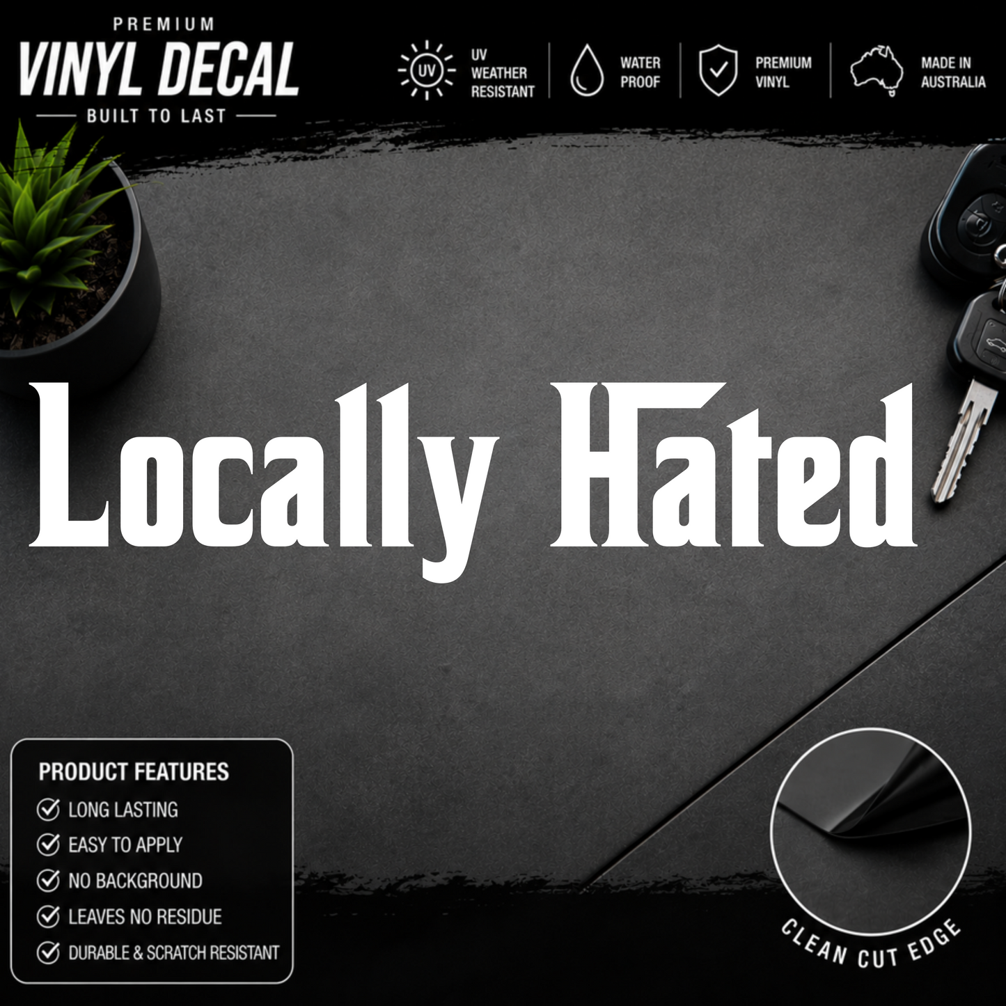 Locally Hated® Mafia Windscreen Banner Decal Sticker