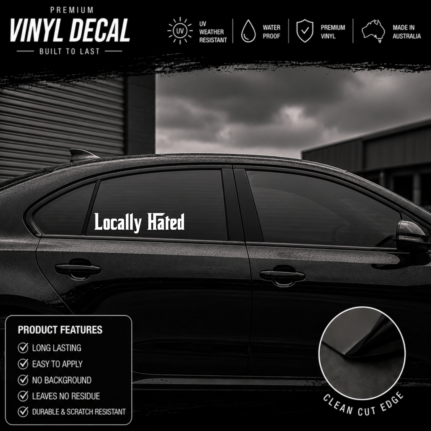 Locally Hated® Mafia Windscreen Banner Decal Sticker