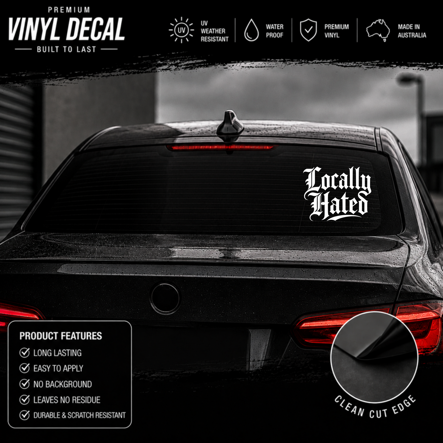 Locally Hated® Sticker Decal Tattoo Style