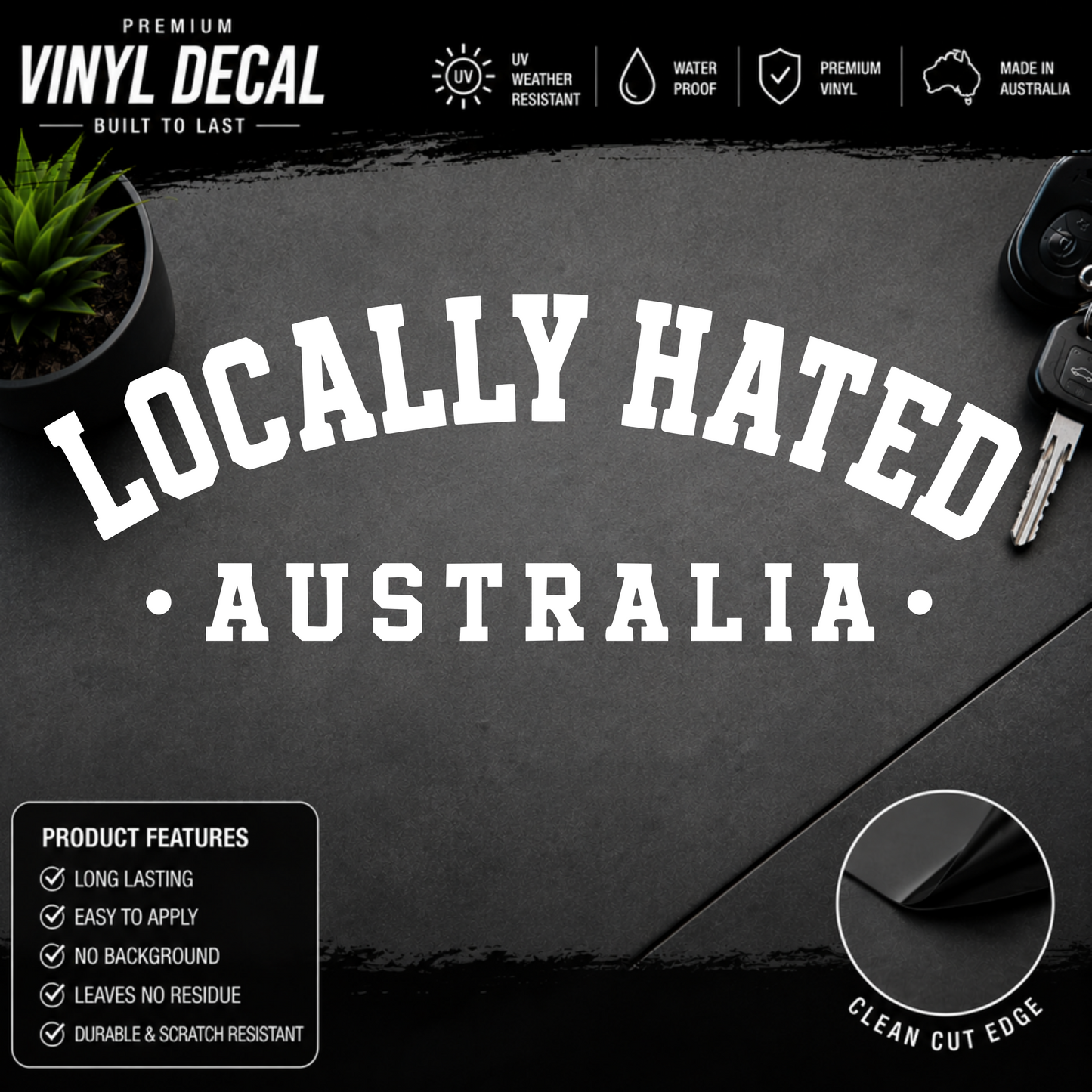 Locally Hated® Sticker Decal Australia Varsity